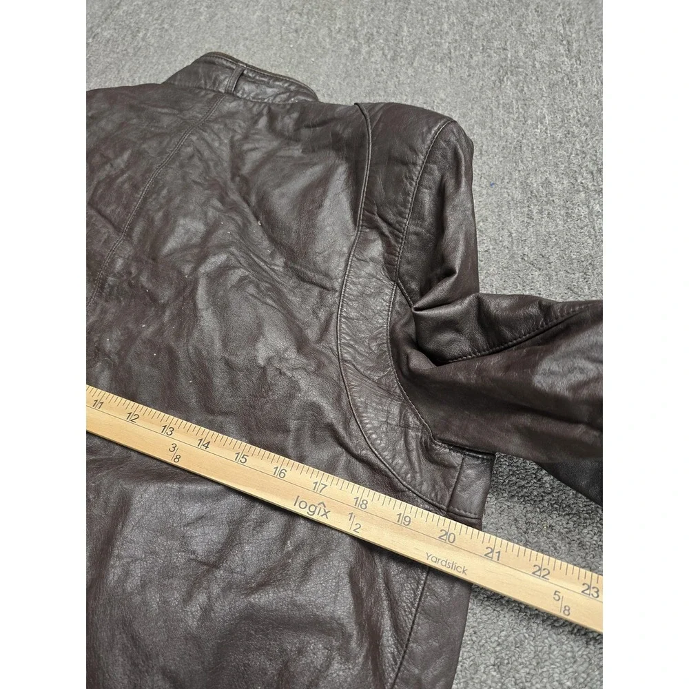 Vintage Bermans Leather Jacket Mens 40 Brown Bomber Faux Fur Lined Made Korea